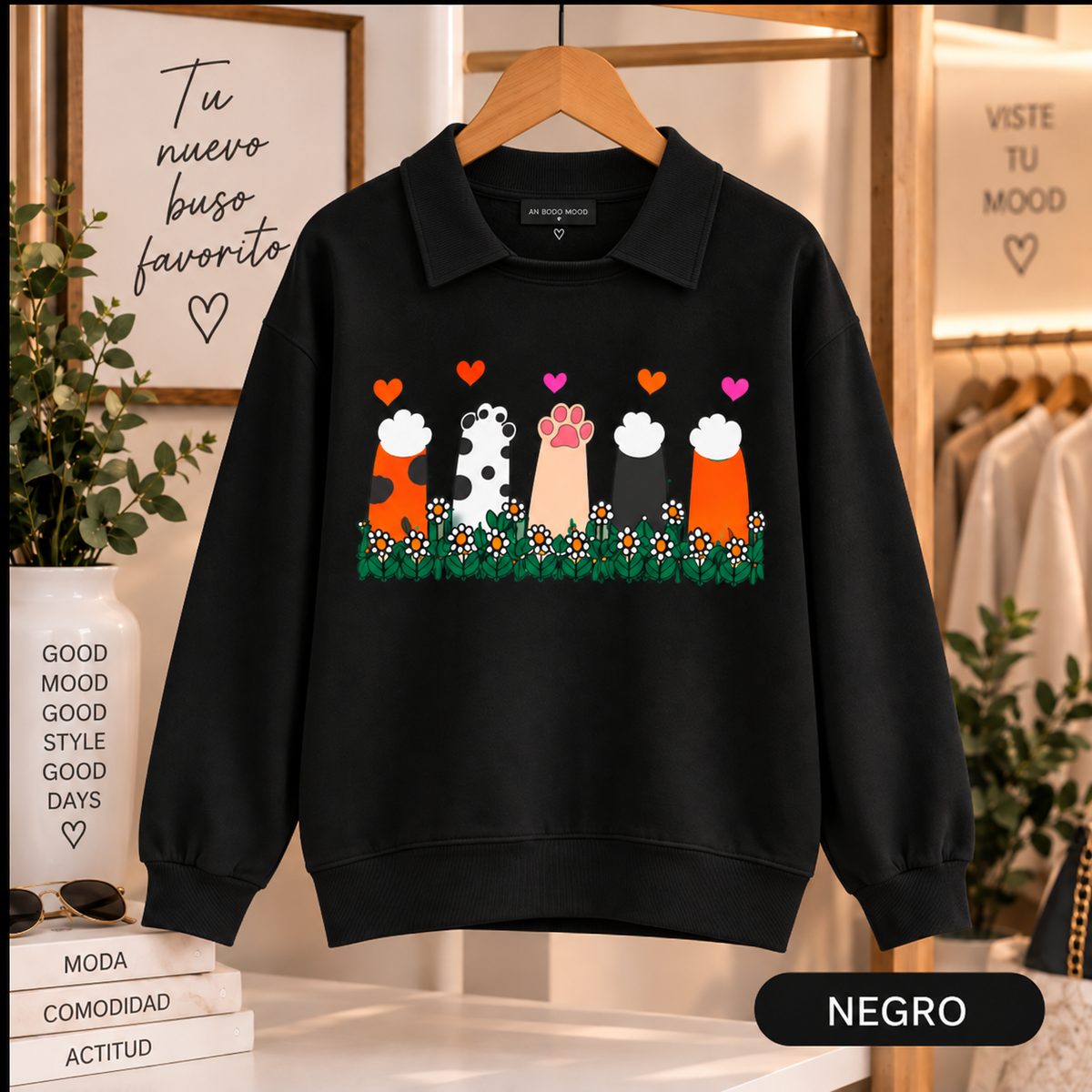 Buzo AA GOOD MOOD color Negro